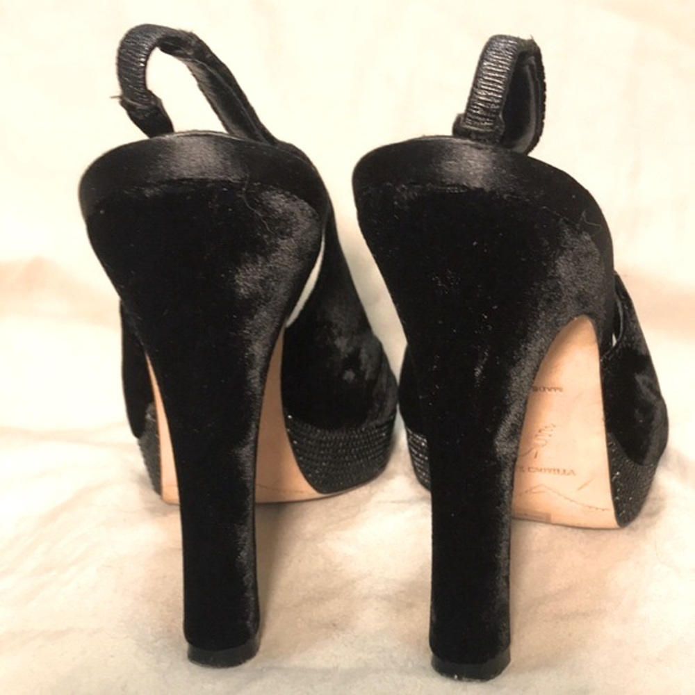 Rene Caovilla open toe rhinestone heels, Sz 9 (40) - Picture 3 of 9